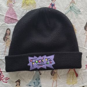 Spencer's Black Beanie With " F*** It